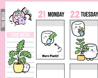 More Plant Digital Stickers, Plant Stickers, Plant Printable Stickers, Pre-cropped, Goodnotes Stickers