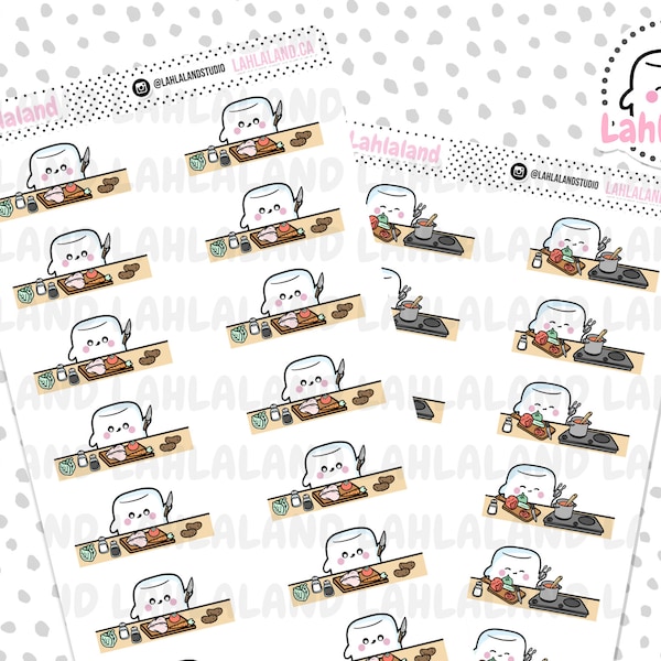 Cooking Digital Stickers, Divider Stickers, Printable Stickers, Pre-cropped, Goodnotes Stickers, Character Stickers, PNG Stickers