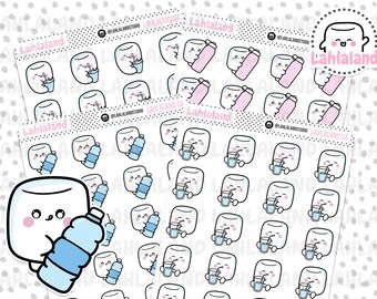 Water Digital Stickers, Hydrate Stickers, Printable Stickers, Pre-cropped, Goodnotes Stickers, Character Stickers, PNG Stickers