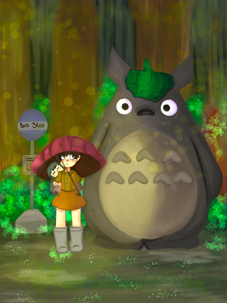 My Next Door Neighbor Totoro Screen Print Etsy