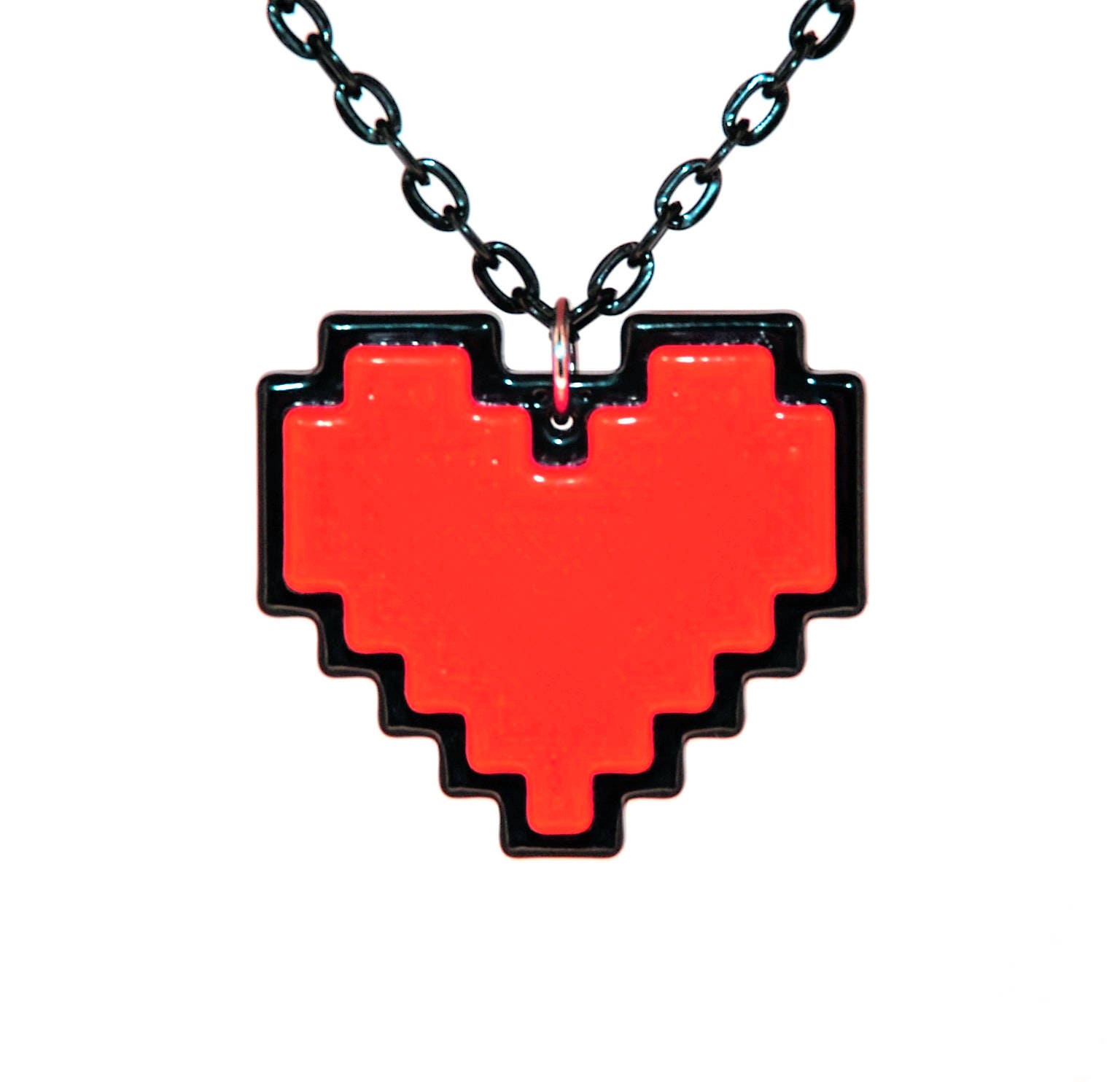 Undertale Cosplay Necklace Digital 8 Bit Pixel Heart Zelda | Etsy
