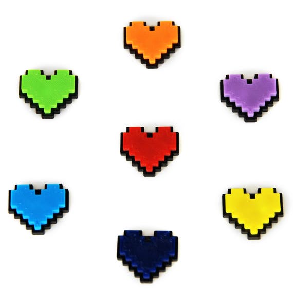 undertale frisk cosplay 8 bit pixel heart necklace for etsy