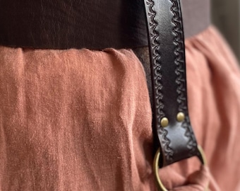Leather Skirt Hike Set, Renaissance and Medieval Costume Dress Chasers
