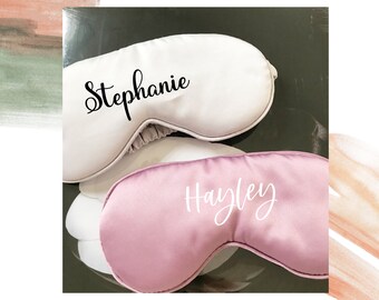 Personalisierte Augenmaske, Personalisierte Satin Augenmaske, Junggesellinnenkarte Geschenk, Brautjungfern Geschenk