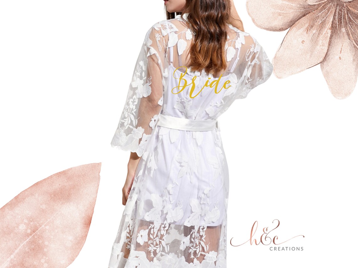 White Lace Bridal Robe Petal Lace Robe Lace Robe for Getting Etsy