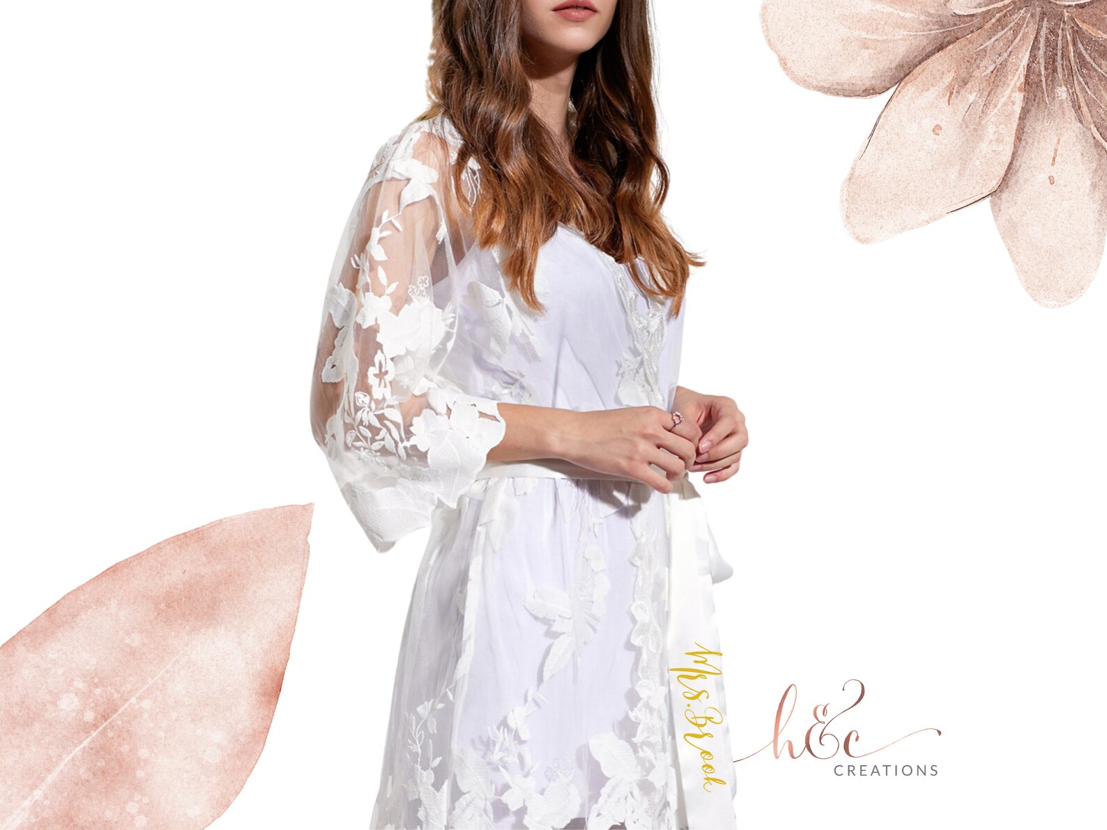 White Lace Bridal Robe Petal Lace Robe Lace Robe for Getting Etsy