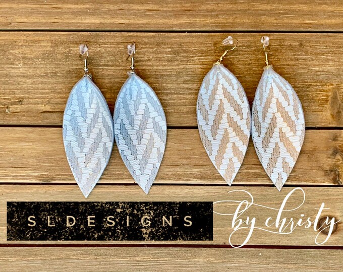 Leather Earrings Joanna Gaines Inspired Silver gold Etsy