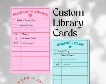 Custom Library Cards | Book Accessories | Books | Read