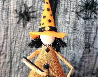 Halloween Witch Doll, Halloween Birthday Gift,  Best Friend Gift