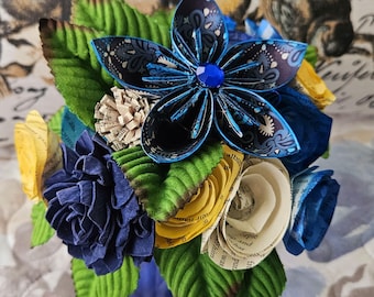 Book page paper flowers, summer, spring, mother's day, fall, country, boho, chic,   librarian,  teacher, reuse, recycle, repurposed books