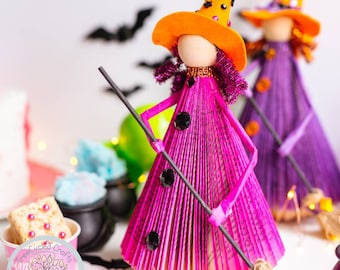 Halloween Witch Doll, Halloween Table Decor, Halloween Mantle Decor,  Gift for Sister, Witch Gift
