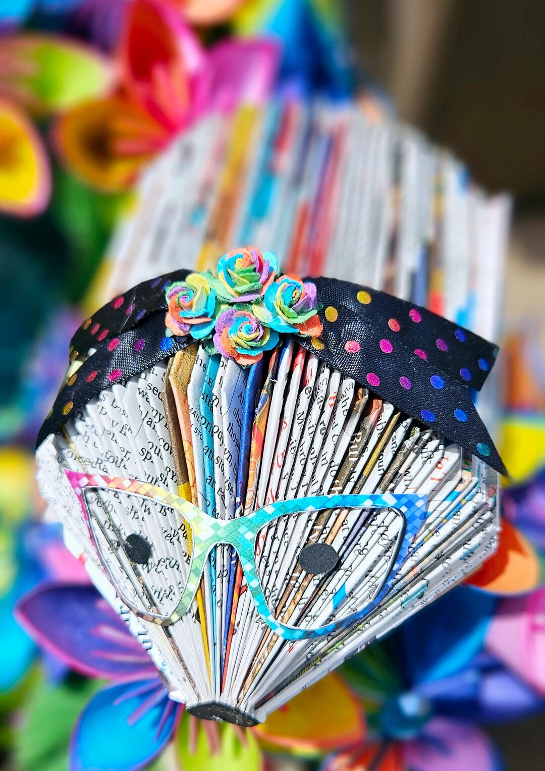 Tie Dye Repurposed Book Hedgehogs, Book Art, Hedgehog, Handmade