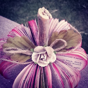Repurposed book art apple, teacher gift, apple for the teacher,  book Apple, book art,  snow white  apple, end of school year gift