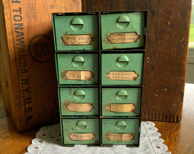 Vintage Industrial Metal Parts Stackable Drawers Modular Bins