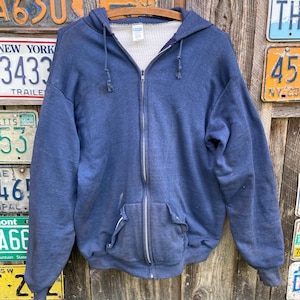 Vintage Navy Zip up Hoodie - Etsy