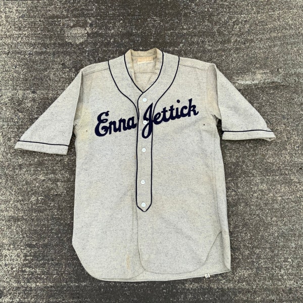 Vintage 1930’s 1940’s Small Med Baseball Jersey Dodge Davis Wool Flannel, Enna Jettick, Sports Memorabilia, Auburn, NY, Antique Baseball