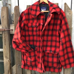 50s WOOLRICH Wool Hunting JKT ウールリッチ USA Vintage 50s Woolrich Plaid Hunting Coat Jacket 44 Gray