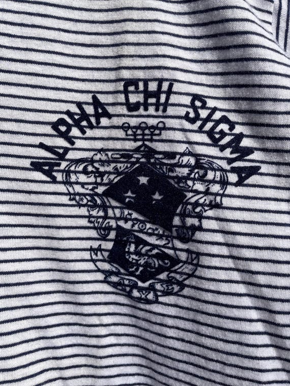 Vintage 1960s Striped Sorority Alpha Chi Sigma Lo… - image 3