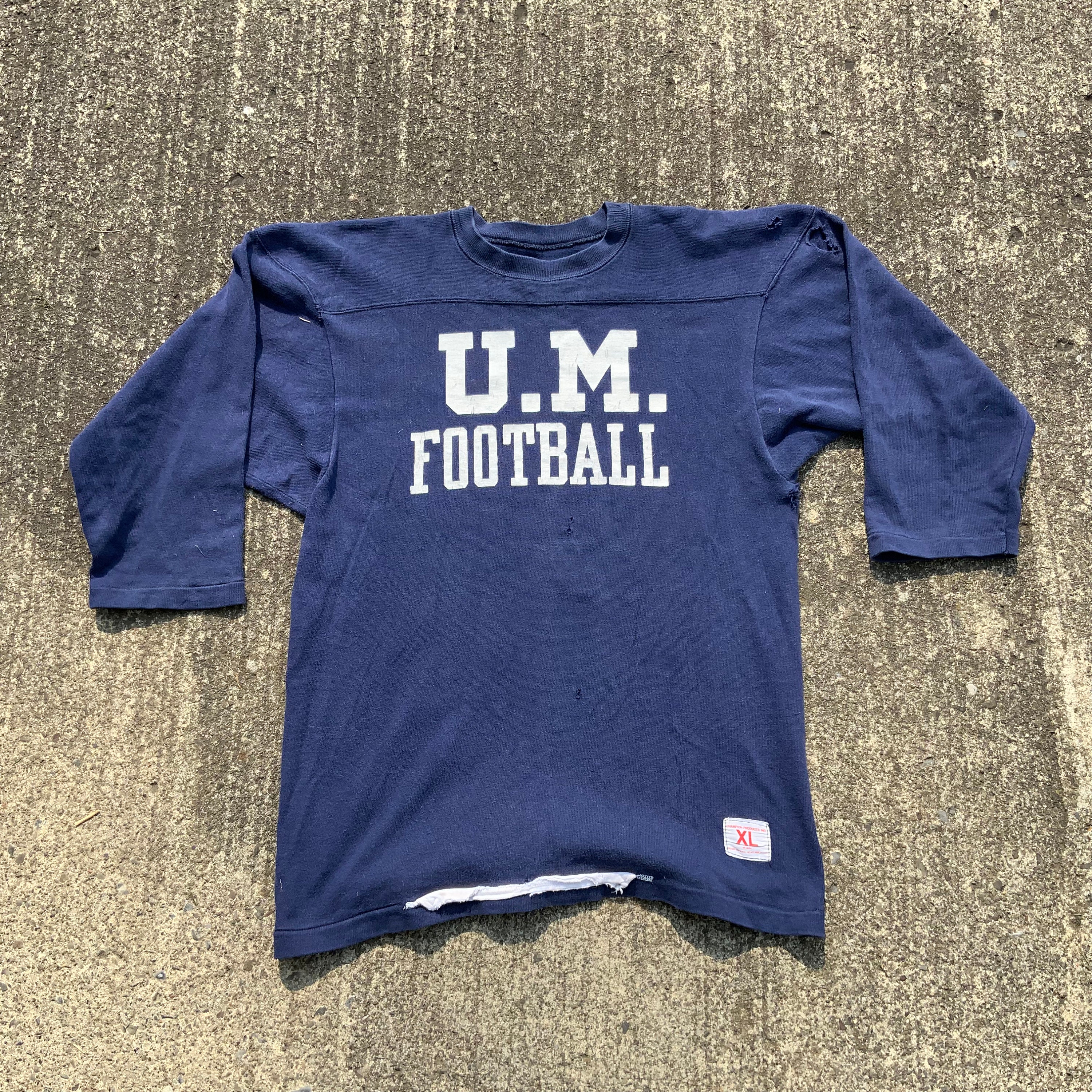 VINTAGE 60s Champion Reverse Weave Football Jersey Size