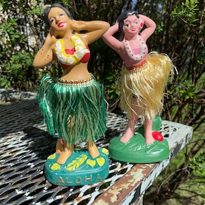 Vintage 1950’s Chalkware Aloha Hula Girl Bobble Head Nodder - JAPAN - Your Choice