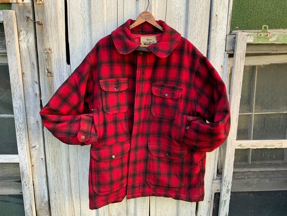 Vintage Large Woolrich Jacket, Buffalo Plaid Wool… - image 1