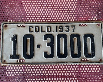 1937 Colorado License Plate