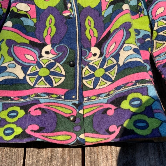 Vintage 60s 70s Wool Psychedelic Sweater - image 4