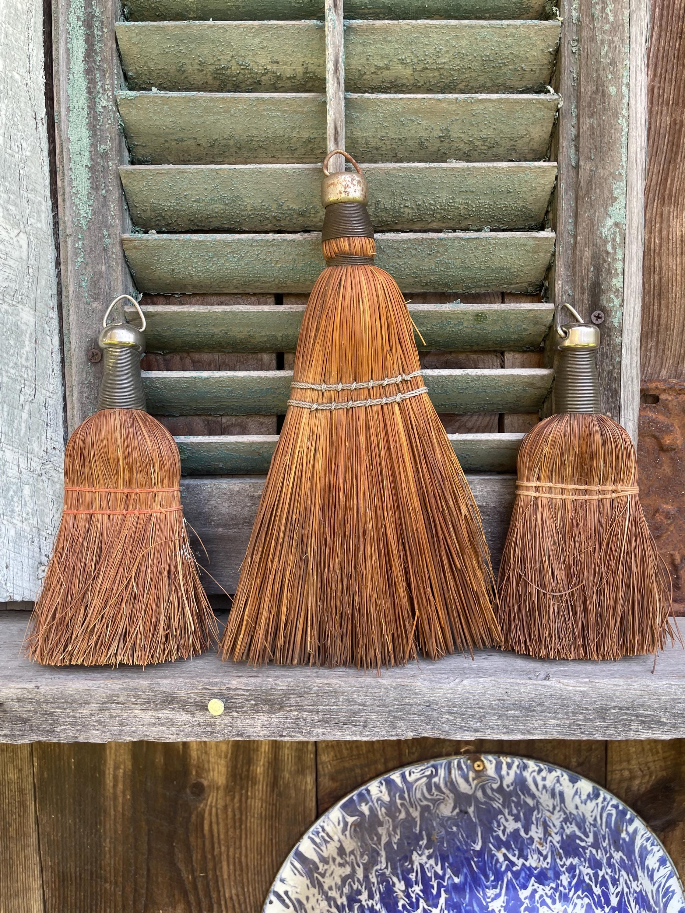 Vintage 1940's WHISK BROOM Wire Wrap Corn/Straw - Primitive Rustic Country, Choice