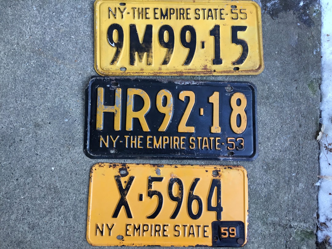 Choice Vintage NY License Plates, 1950s New York License Plate, the