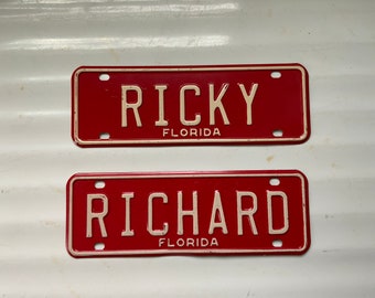 Vintage Personalized Florida Mini Bike Or Bicycle Metal Name License Plate – Like New