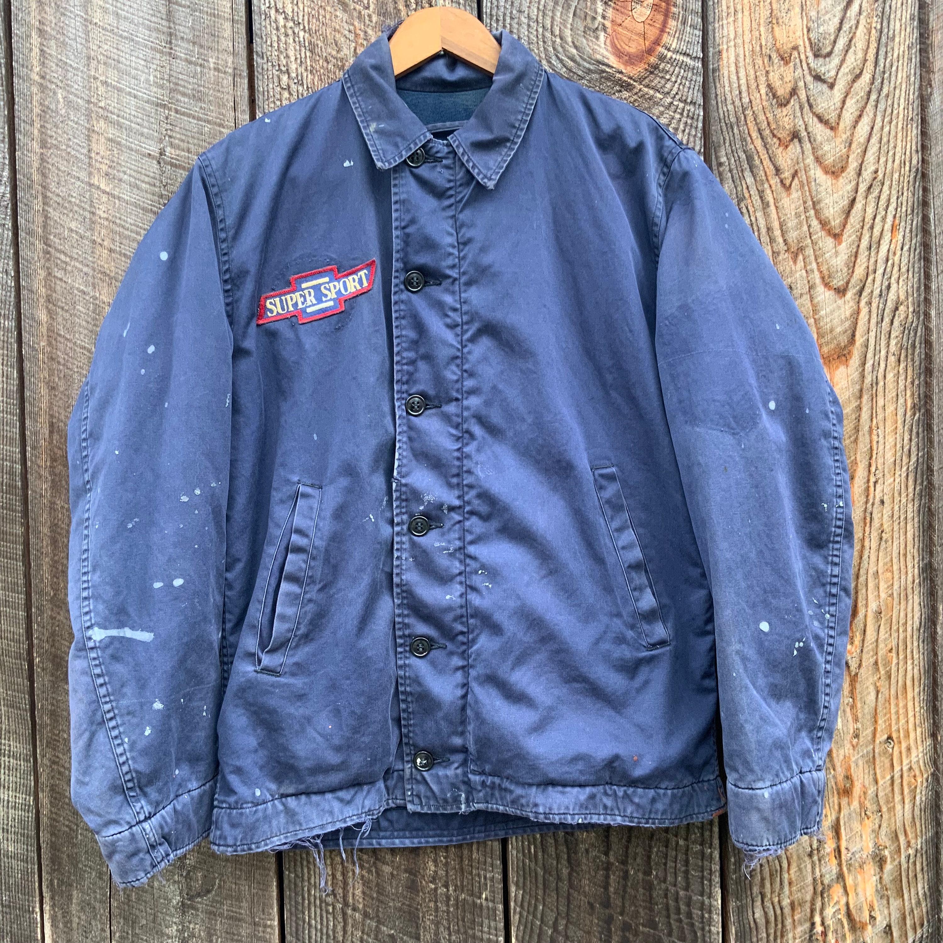 Vintage 60s 70s USN N4 Utility Deck Jacket Blue US Navy
