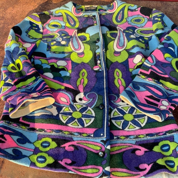 Vintage 60s 70s Wool Psychedelic Sweater - image 10