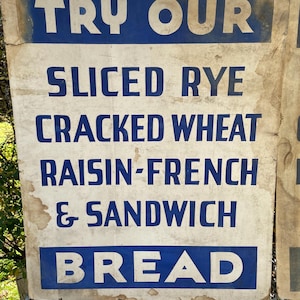 Vintage Bread Advertising Sign: General Store Display