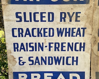 Vintage Bread Advertising Sign: General Store Display