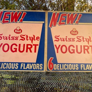 Vintage Hood Dairy Advertising Whipped Cream Cheese Sign