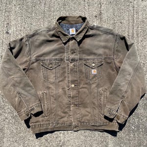 Distressed Carhartt Jacket XL Faded Blanket Lined Fade