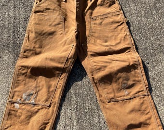 Vintage 1990s Carhartt Double Knee Work Pants Size 44 X 30 / 90s