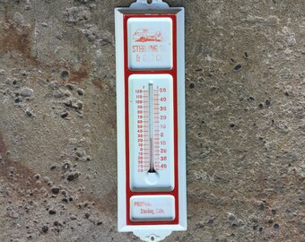 Lou\u2019s Super Oil Company Vintage Advertising Picture Thermometer