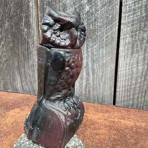 Cast Iron Owl Bank: “Book Of Knowledge” Reproduction, Swivel Head
