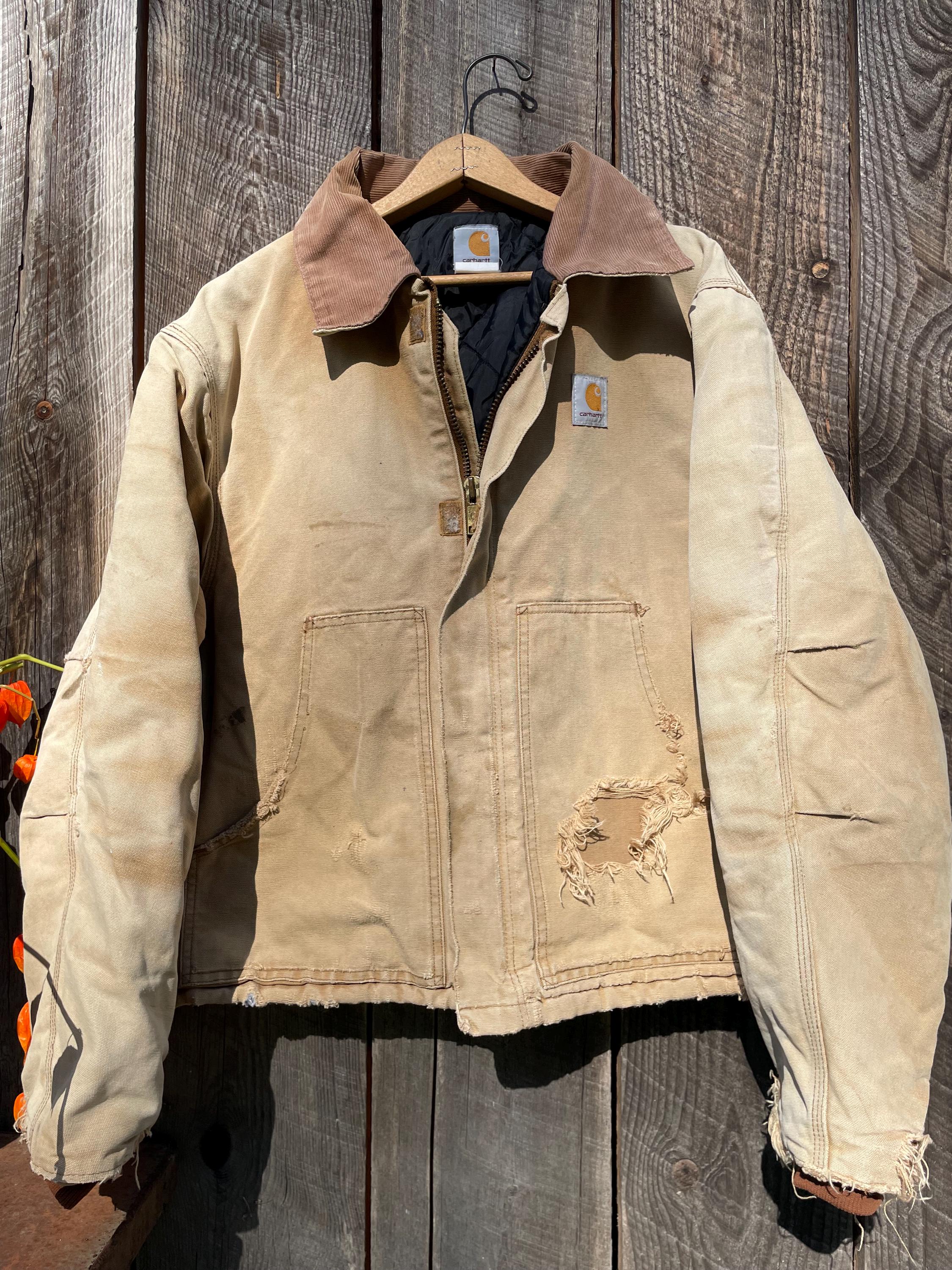 Vintage Distressed Carhartt Barn Coat, Insulated Canvas Jacket