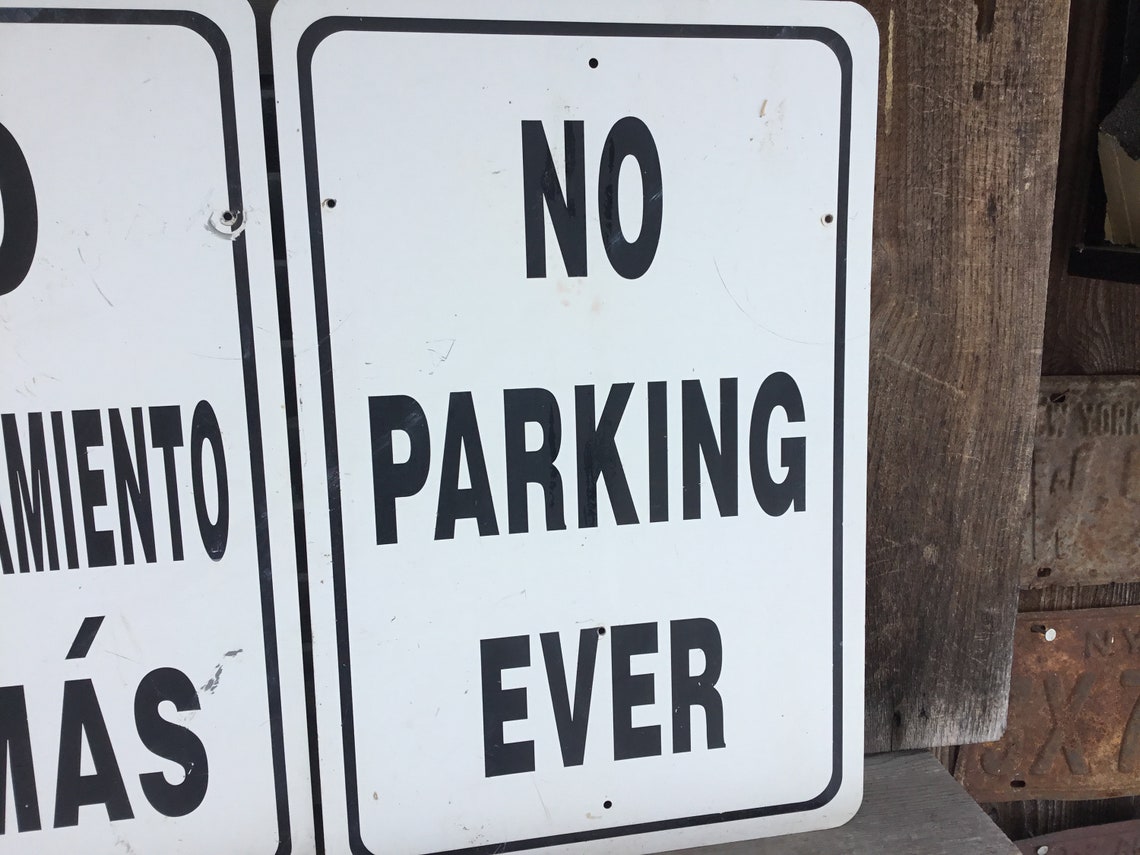 No Parking Signs Espanol Senal Spanish Sign Vintage Parking Etsy