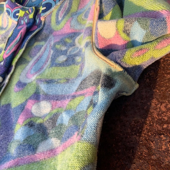 Vintage 60s 70s Wool Psychedelic Sweater - image 2