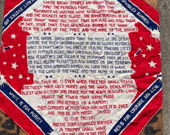WW2 Star Spangled Banner Lyrics Handkerchief, 24x24