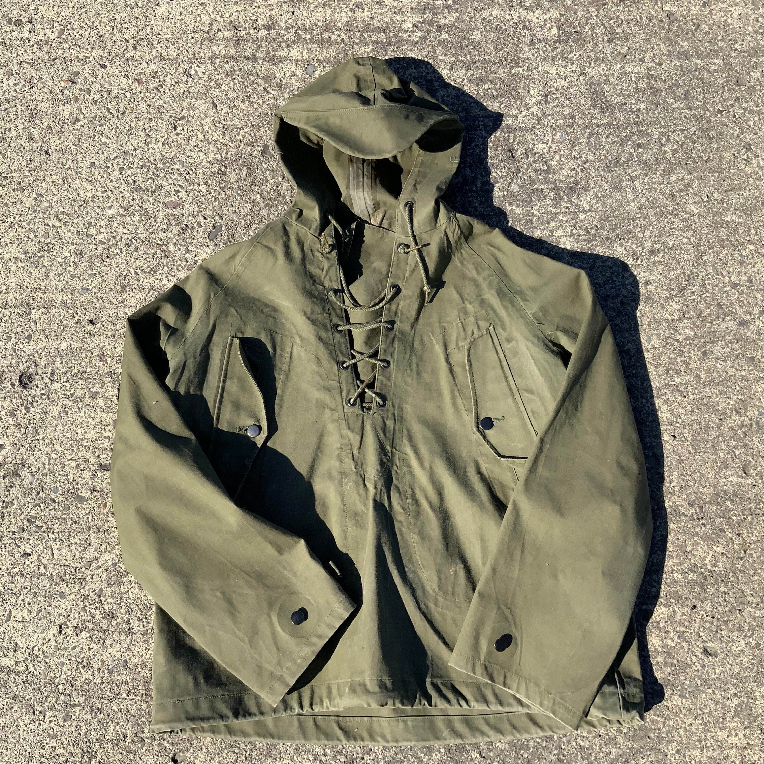 Vintage 40's WW2 USN Navy Water Foul Deck Jacket Smock Parka Vintage 40's WW2 USN Navy Water Foul Deck Jacket Smock Parka