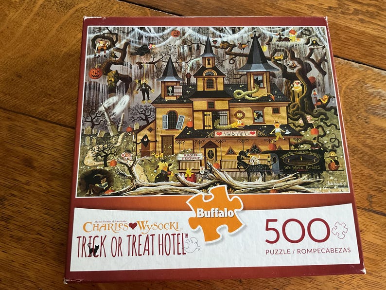 Charles Wysocki “TRICK or TREAT HOTEL” Halloween 500 Piece Puzzle - Etsy