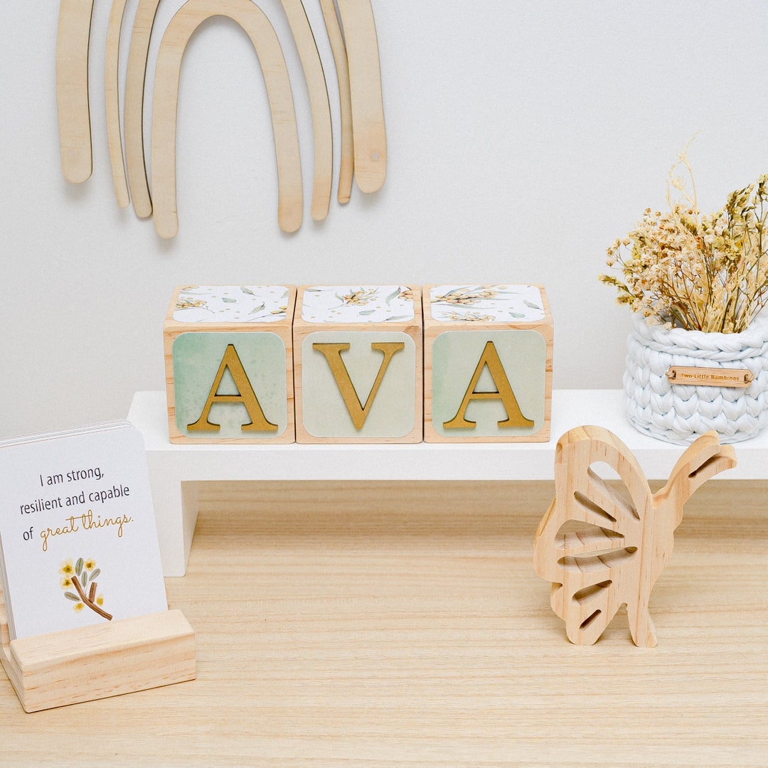 Personalized Wooden Name Blocks | Custom Decorative Blocks | Golden ...