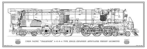 Union Pacific Challenger 4 6 6 4 Type Locomotive Etsy
