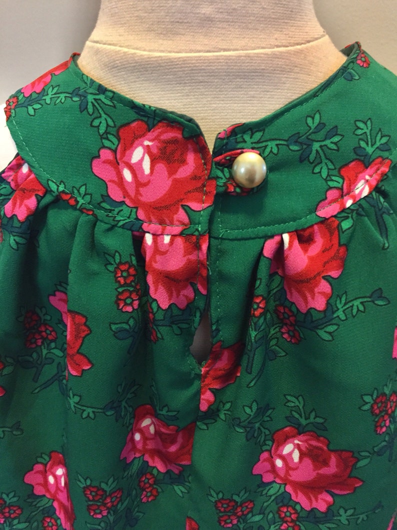 Green /& Pink Polish Floral Sleeveless Dress Infant Girl