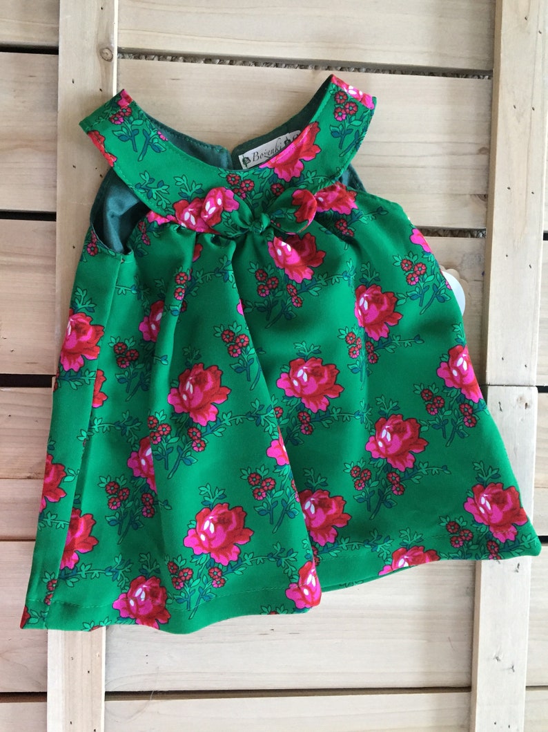 Green /& Pink Polish Floral Sleeveless Dress Infant Girl