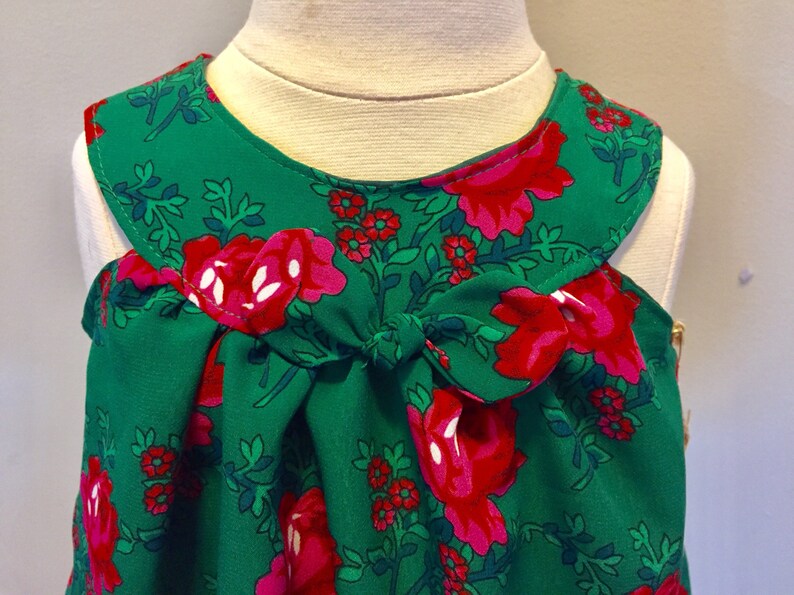 Green /& Pink Polish Floral Sleeveless Dress Infant Girl